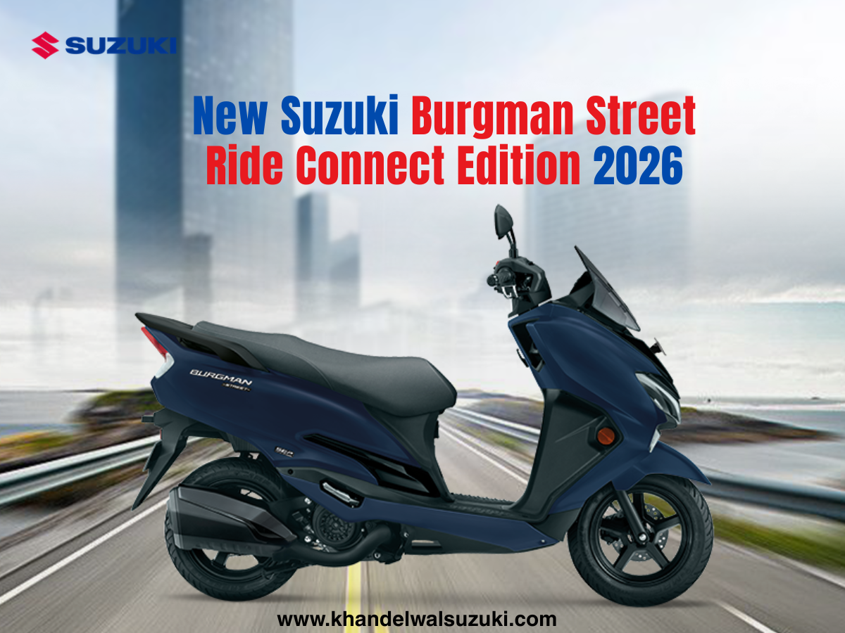 New Suzuki Burgman Street Ride Connect Edition 2026 scooter with smart connectivity features and stylish design