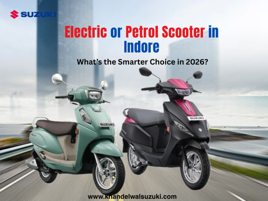 Electric vs petrol scooter comparison in Indore showing cost, mileage, maintenance and daily commuting benefits in 2026